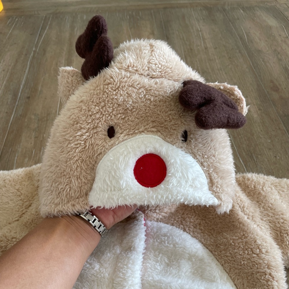 🫶🏻 JoJo Maman Bébé Cute Cozy Reindeer Onesie in Good Condition 🫶🏻 - Picture 4 of 9